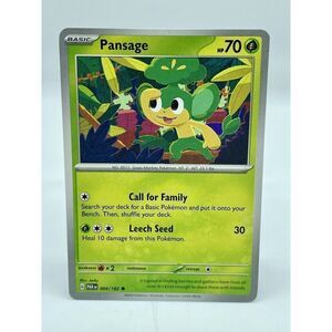 Pansage 004/182 Paradox Rift Common Non-Holo‎ Pokemon TCG Mint Unplayed